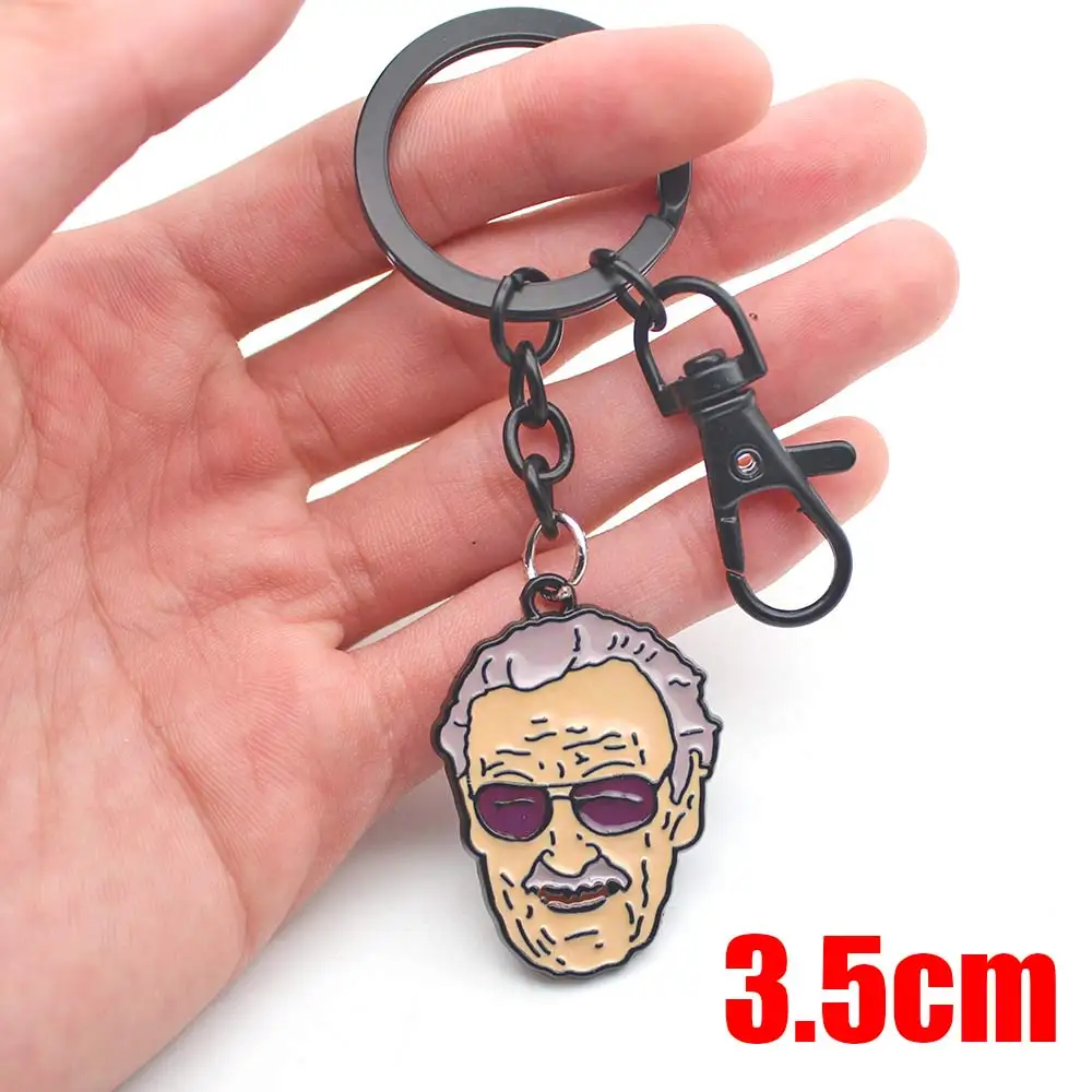 Marvel Stan Lee брелок фигура изображение эмаль Автомобильная цепь металлический кулон