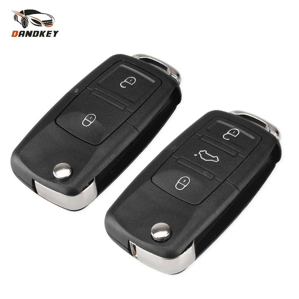 Dandkey 2 3 кнопки флип складной чехол для ключей Fob Volkswagen VW MK4 Bora Golf 4 5 6 Passat Polo без