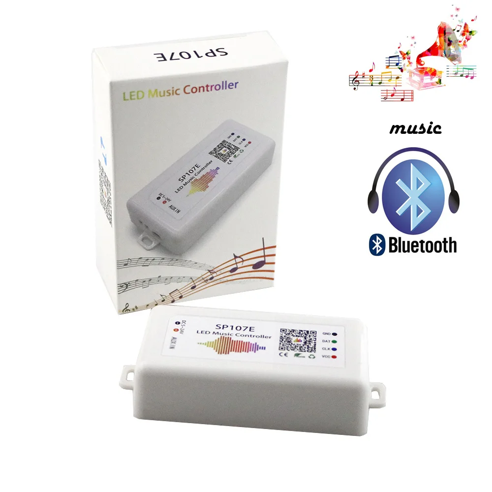 SP107E Phone APP LED Controller WIFI Bluetooth Pixel IC SPI Music For WS2812 SK6812 SK9822 RGBW APA102 LPD8806 Strip DC5-24V IQ | Лампы и