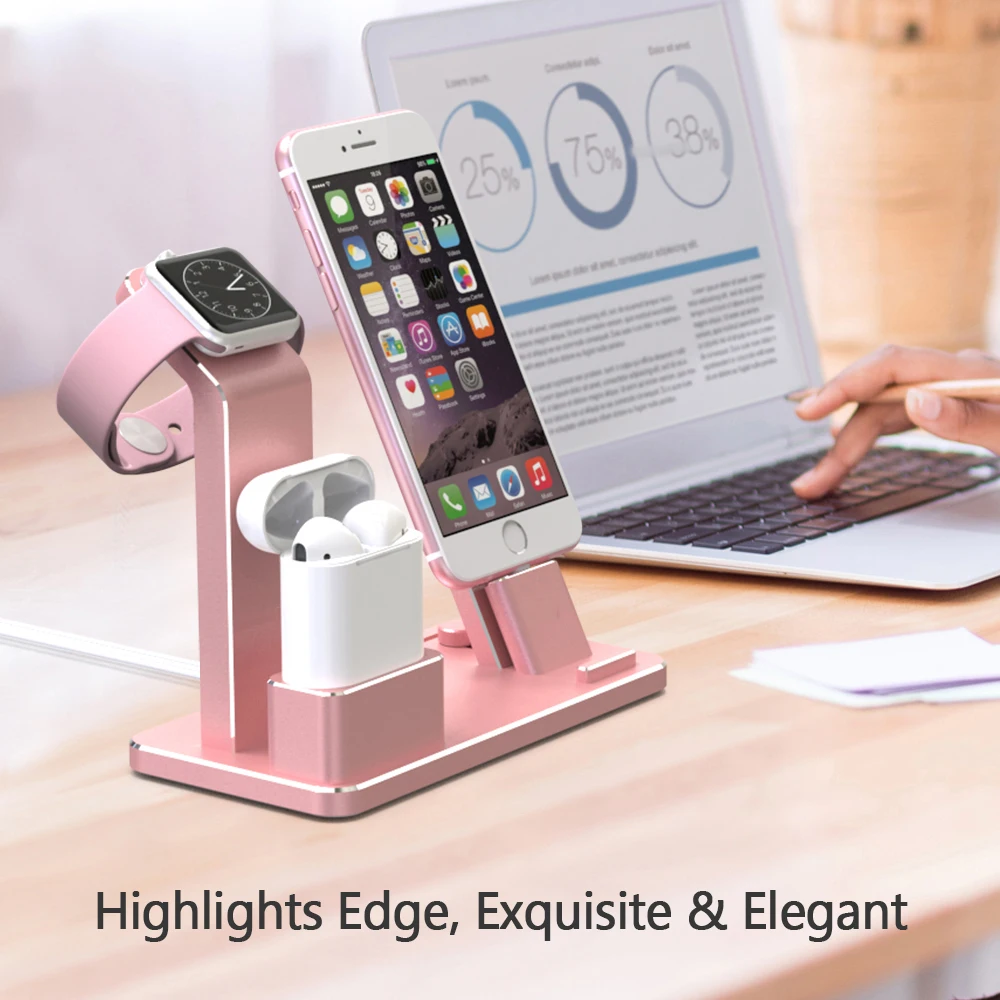 4 color Aluminum Alloy Charging Stand Holder for iWatch Watch AirPods Series iPhone|Подставки и держатели| |