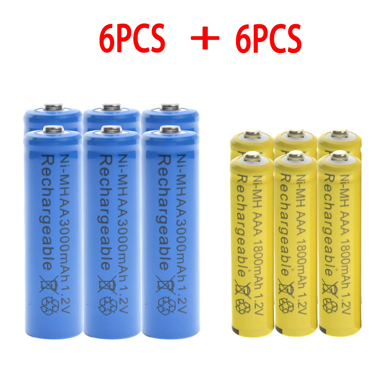 1 24 шт синий AA 3000mAh + желтый AAA 1800mAh NiMH аккумуляторная батарея RC MP3