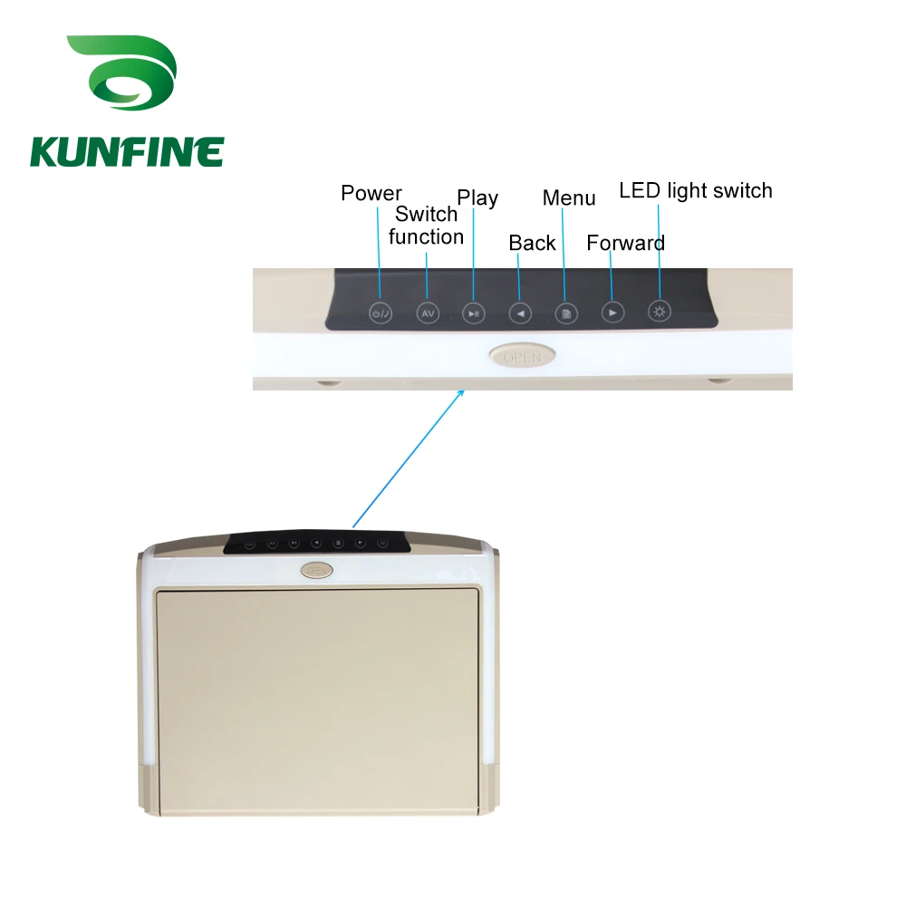 KUNFINE 11 6 дюймов монитор крыши автомобиля ЖК дисплей откидной вниз экран накладные