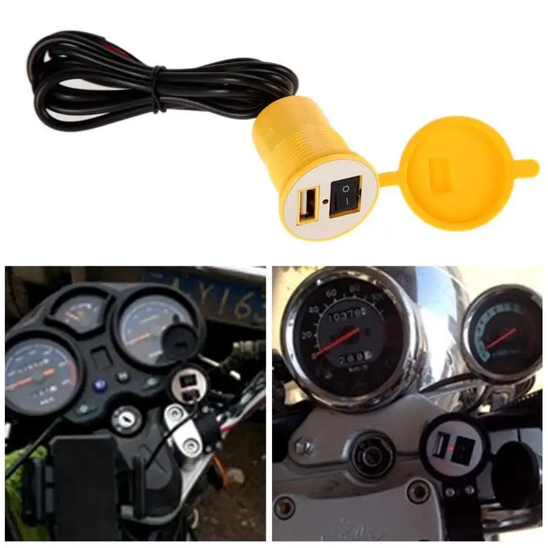Аксессуары для мотоцикла 12V/24V водонепроницаемый USB разъем зарядного устройства с