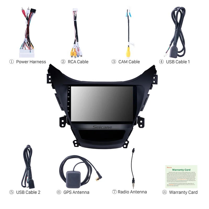 Seicane Автомобильный GPS 9 &quotHD Android8.1 стерео Bluetooth навигация для Hyundai Elantra 2011 2012 2013 с