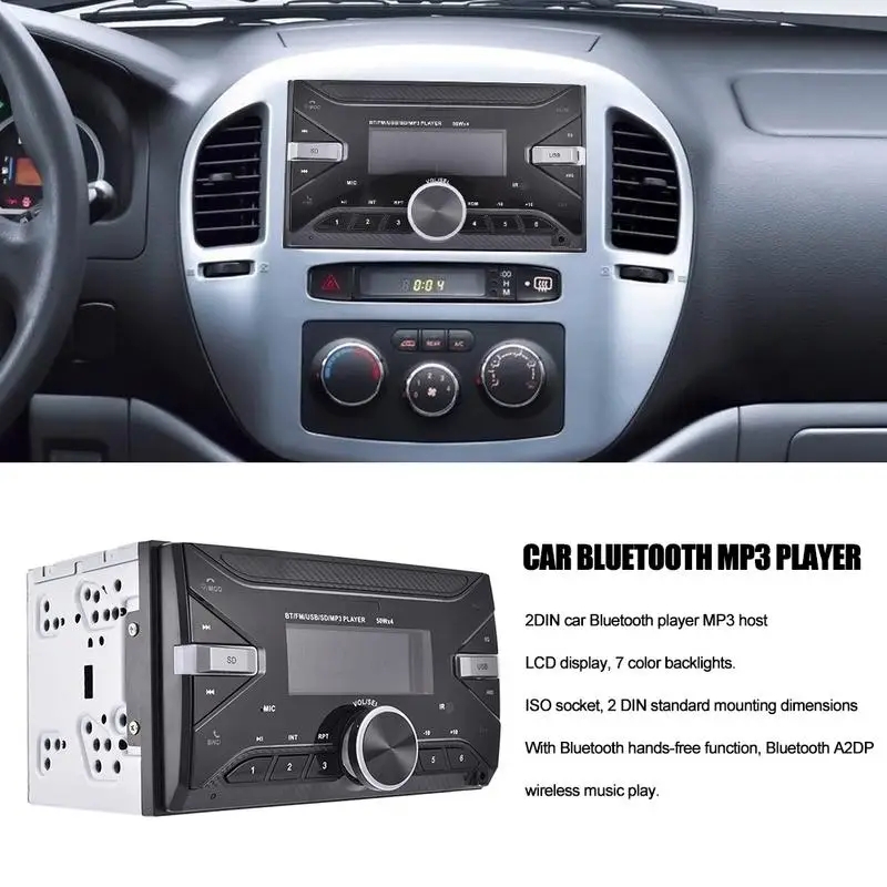12 V автомобиль MP3 Bluetooth 7 цветов Подсветка автомобильная стереосистема радио FM Aux