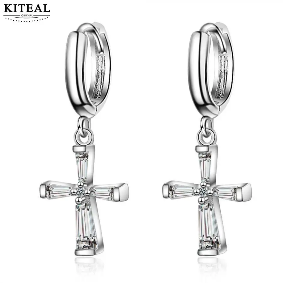 KITEAL 925 Hot 2019 silver Perfume women earrings Cross 30MM boucle doreille femme bijouterie | Украшения и аксессуары