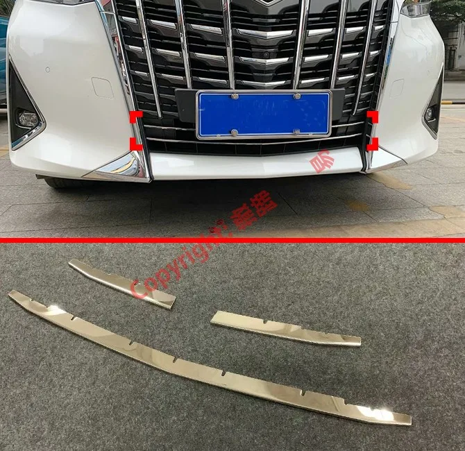 

Stainless Steel Front Bumper Grille Trim For Toyota Sport Edition Alphard Vellfire AH30 2019 2020