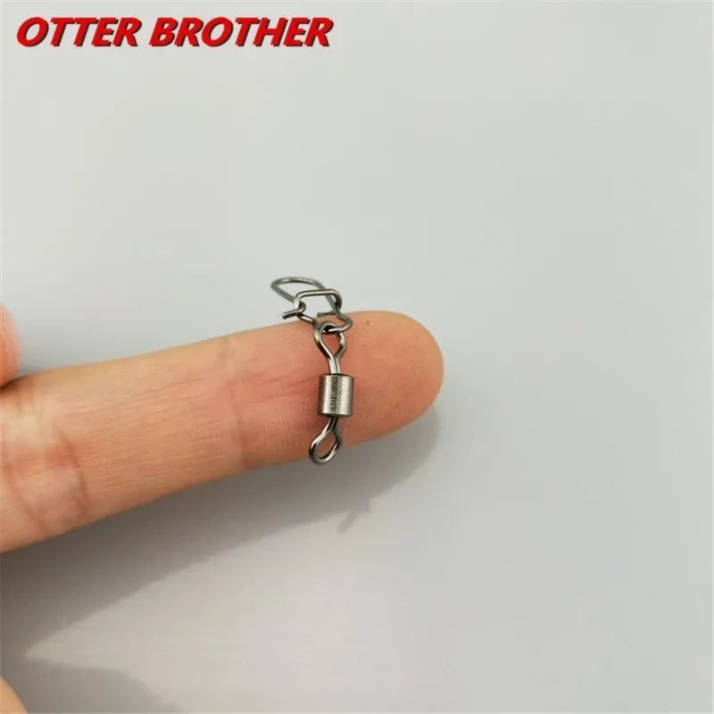 30PCS 2# 4# 6# 8#10# 12#14# Stainless Steel Fishing Connector Pin Bearing Rolling Swivel Snap Pins  Fishing Tackle Accessories