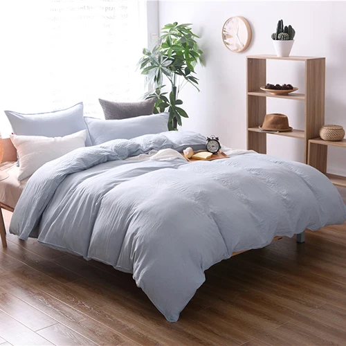 EBEIZZI 2-3pcs 2019 New Style Pure Color Washed Cotton Brand Production Pastoral Fashion Bedding Bed Duvet Cover | Дом и сад