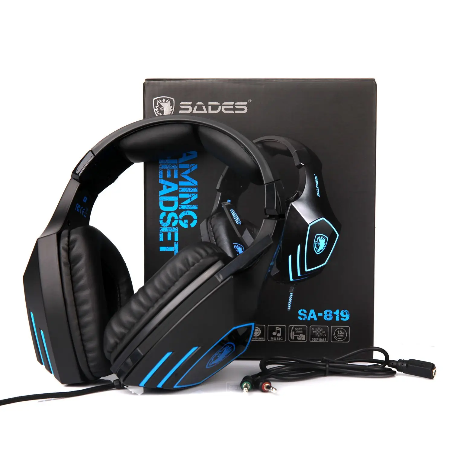SADES SA819 игровая гарнитура с кабелем 3 5 мм PC/XboxOne/PS4 наушники микрофоном регулятор