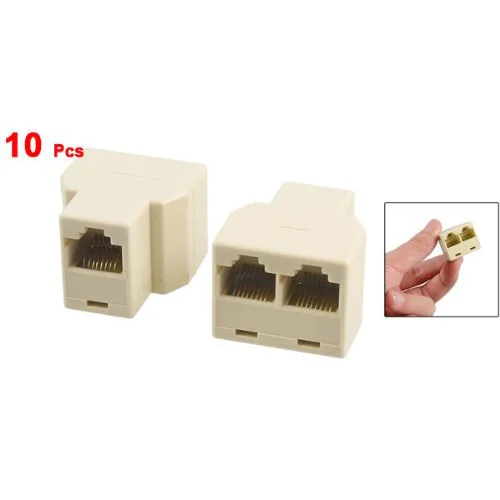 RJ45 Сплиттер Разъем 10 шт. 3 способа LAN сеть Ethernet сплиттер Бежевый компактный дизайн