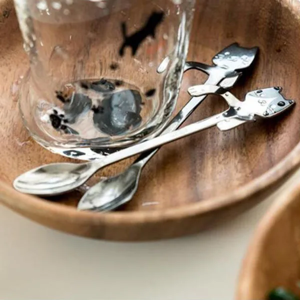 JEYL Stainless Steel Cat Coffee Drink Spoon Tableware Kitchen Supplies Hanging cups silver | Дом и сад