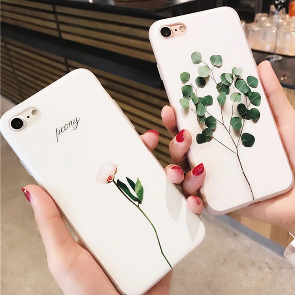 KISSCASE For iPhone 6s 7 Case 3D Relief Flower Soft Silicone TPU Phone 6 Plus 8 X 5 5s SE Cover Coque |