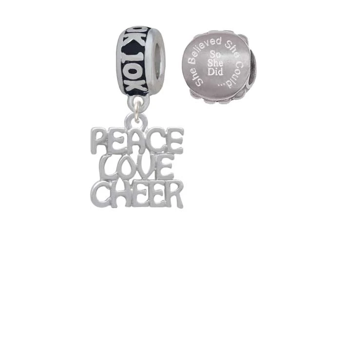 Средний ''Peace Love Cheer'' 10 K Run она считала что может очаровать бусы (набор из 2)| |