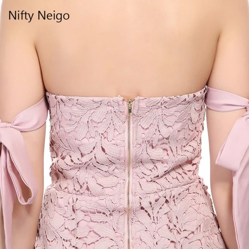 Nifty Neigo женское кружевное платье с вырезом лодочкой и шнуровкой мини-платье