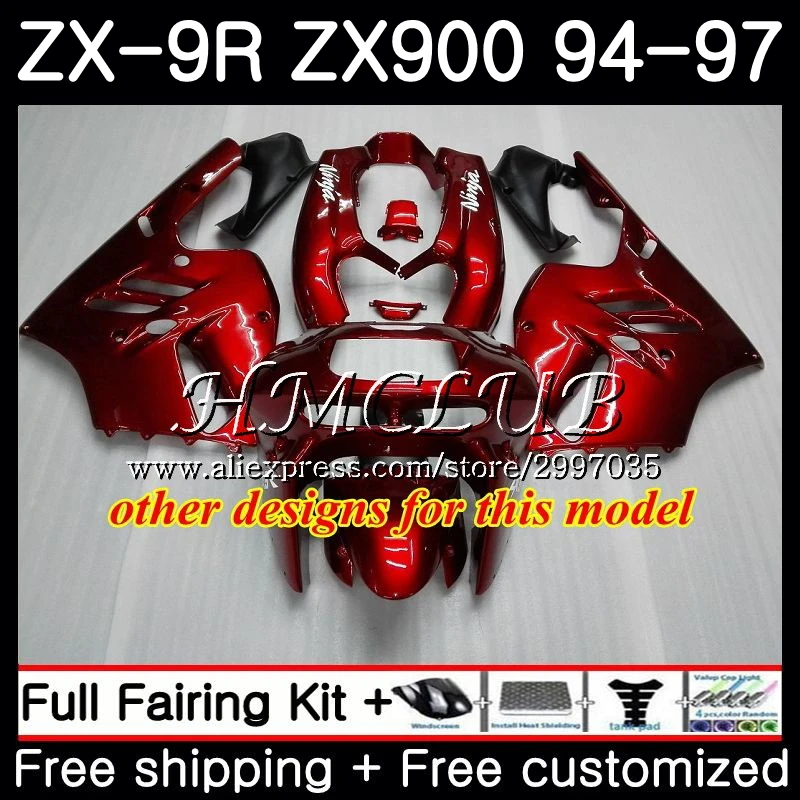 Корпус для KAWASAKI NINJA ZX900 ZX-9R 1994 1995 1996 1997 зеленый белый 66HC.14 ZX 9 R 94 97 9R 900CC ZX9R 95 96