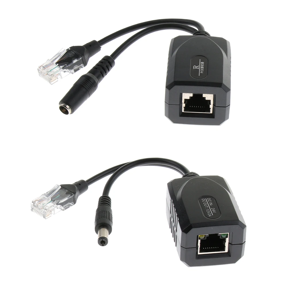 Dovewill 2 шт. от 24 В до 12 Power Over Ethernet Пассивный фотоадаптер ABS POE сплиттер|Компьютерные