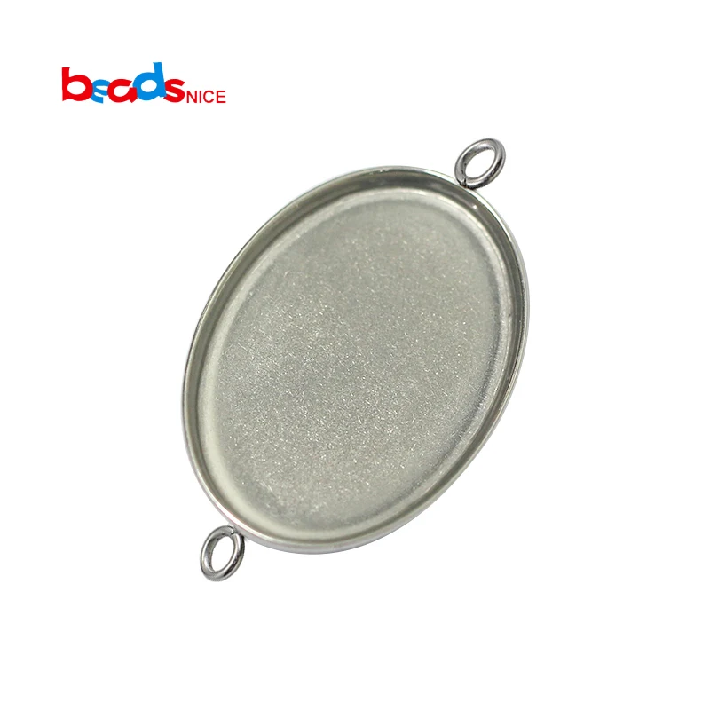 

Beadsnice ID38706smt2 Stainless Steel Pendant Base Fit 17X25 Oval For Jewelry Making Oval Bezel Setting Tray