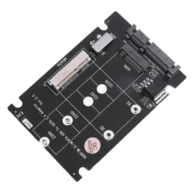 2 в 1 адаптер NGFF M.2 B + M Key Mini PCI-E или mSATA SSD к SATA III для full msata SSD/ 2230/2242/2260/22x80 M2 |