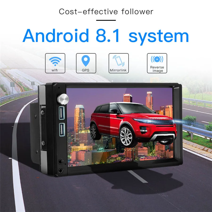 7 дюймов 2 DIN сенсорный экран RAM 1G ROM 16G автомобильный аудио стерео Android 8 1 BT wifi GPS