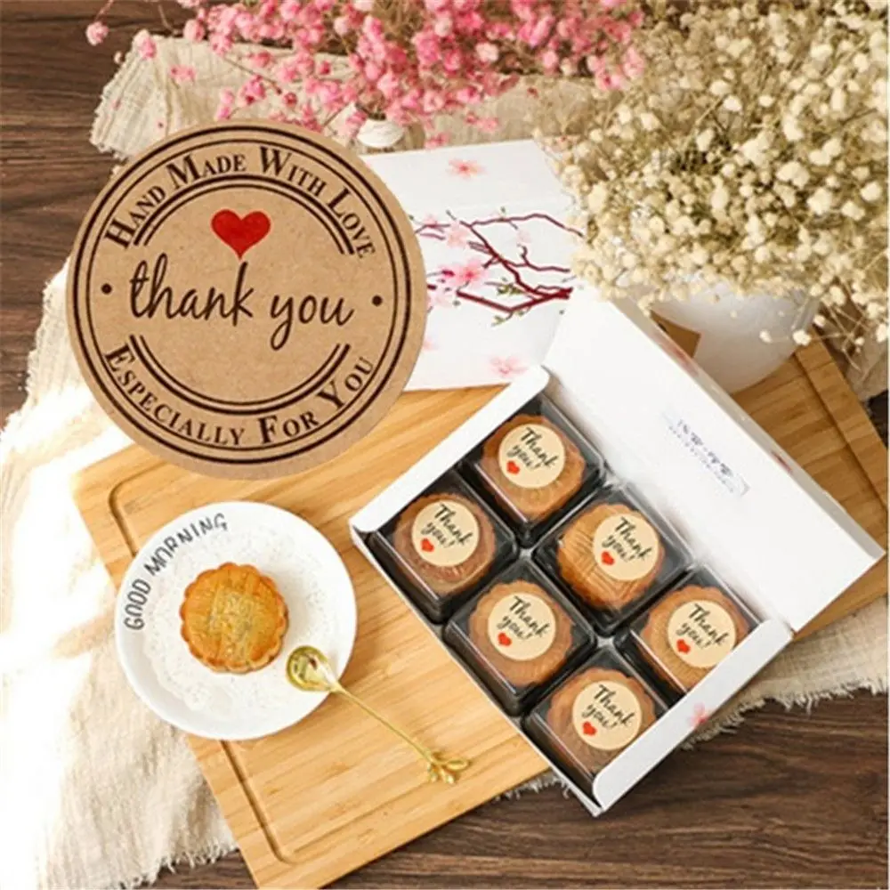 500pcs Kraft Paper Thank you Stickers DIY Cake Biscuit Baking Sealing Labels Gift Box Adhesive Sticker Scrapbooking Stationery|Канцелярские наклейки| |
