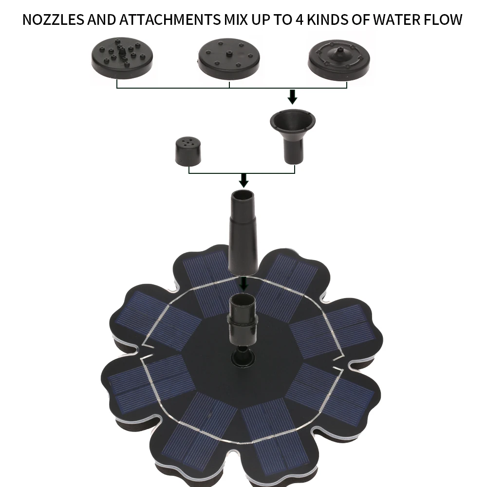 Плавающий насос для фонтана на солнечной батарее птичьей ванны садовый фонтан 2 5