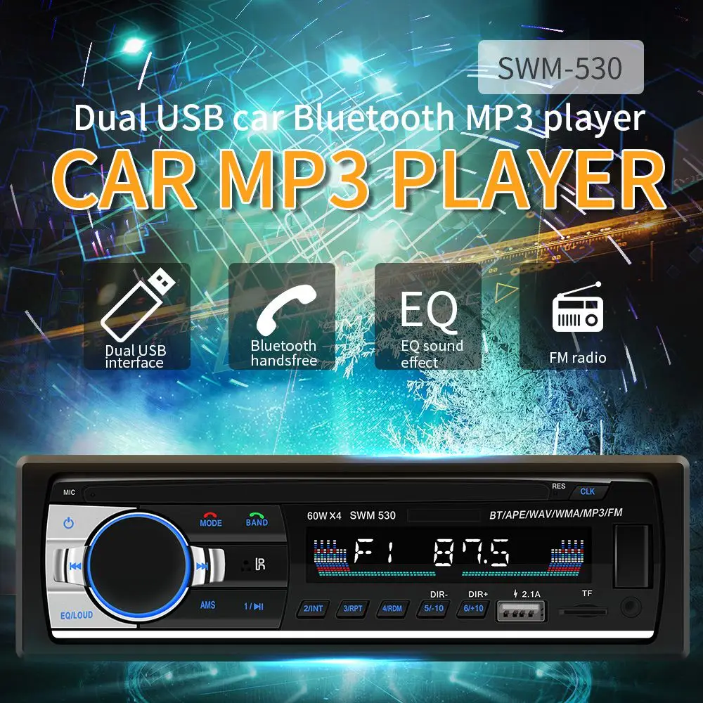 Автомобильный MP3 Bluetooth Handsfree автомобильный плеер кардридер радио 530|USB