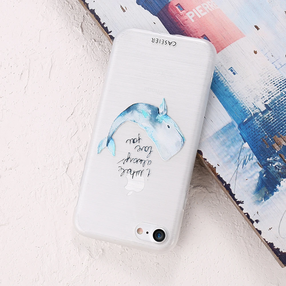 CASEIER 3D Beauty Fishes чехол для телефона iPhone X XS 6 6s 7 8 Plus Мягкие силиконовые рельефные