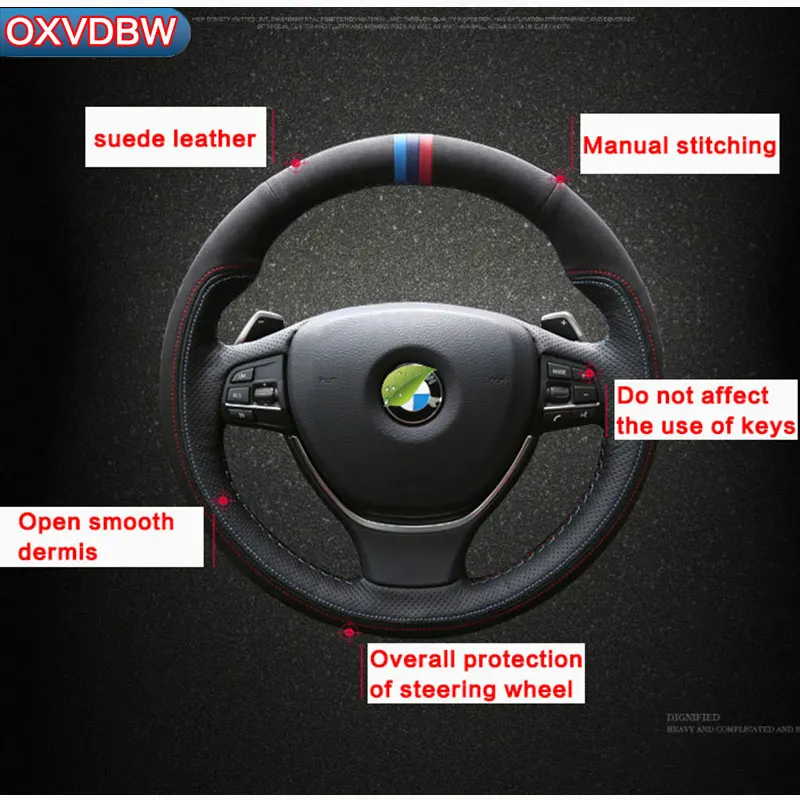 Для BMW индивидуальные кожаные ручные Чехлы для рулевого колеса автомобиля 5 серии