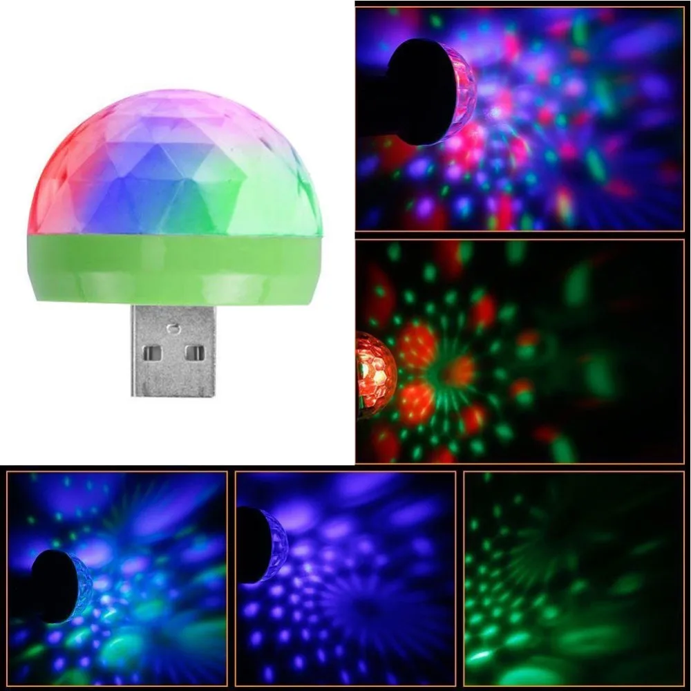 Мини USB LED освещение для вечеринок портативный кристалл магический шар дома