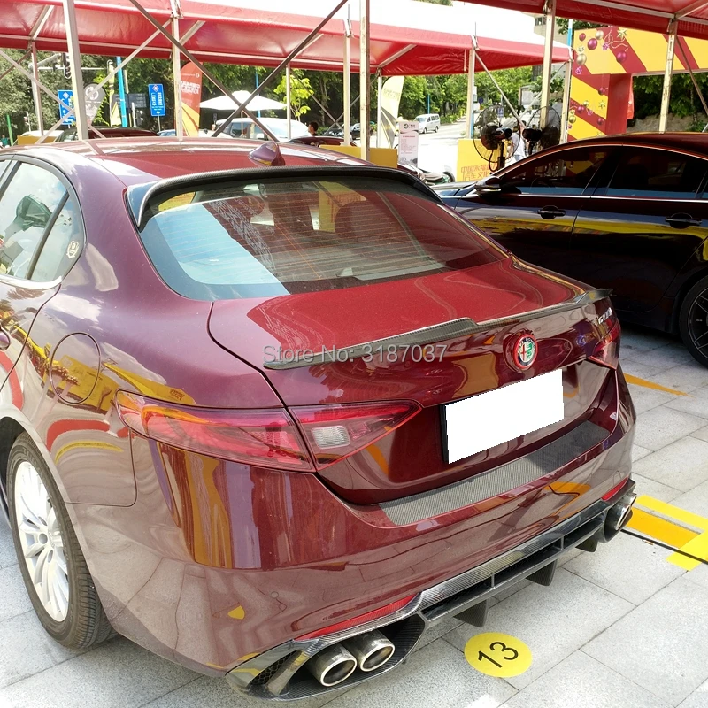 Спойлер для Alfa Romeo Giulia 2015 2019 из углеродного волокна задний спойлер на крыло крышу