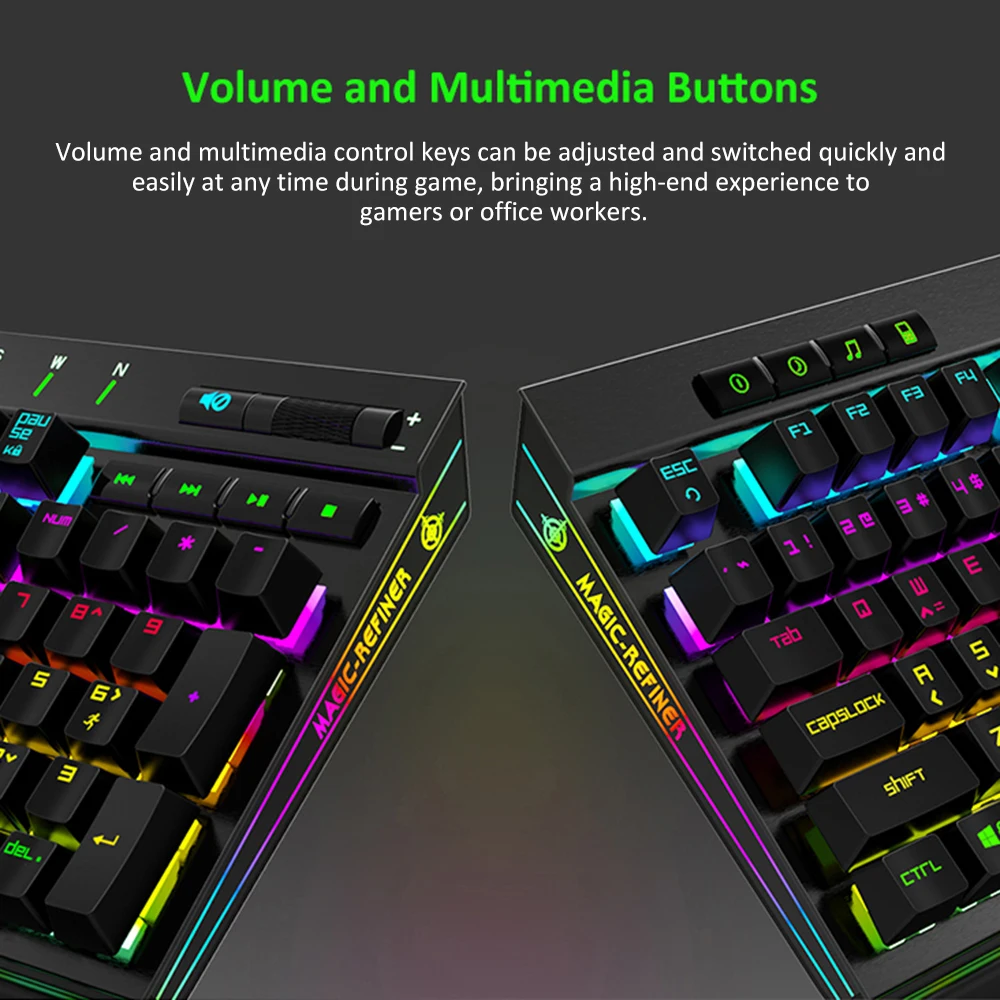 Механическая игровая клавиатура Magic Refiner MK12 USB Проводная 12 RGB 19 с подсветкой
