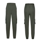 Женские шаровары, брюки-карго, хлопковые брюки, однотонные, в стиле панк, свободные, длинные, Спортивная, повседневная одежда, однотонная, эластичная резинка на талии