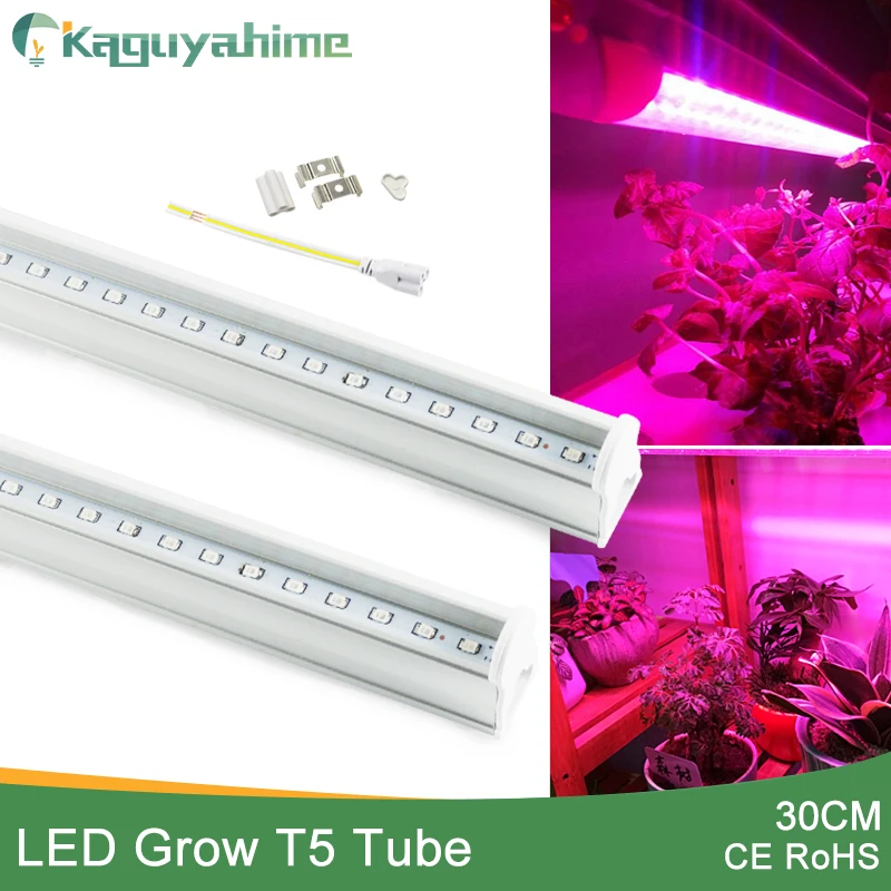 Kaguyahime Фито светодиодный свет для выращивания всего спектра T5 трубка 30 см 2835SMD AC 110