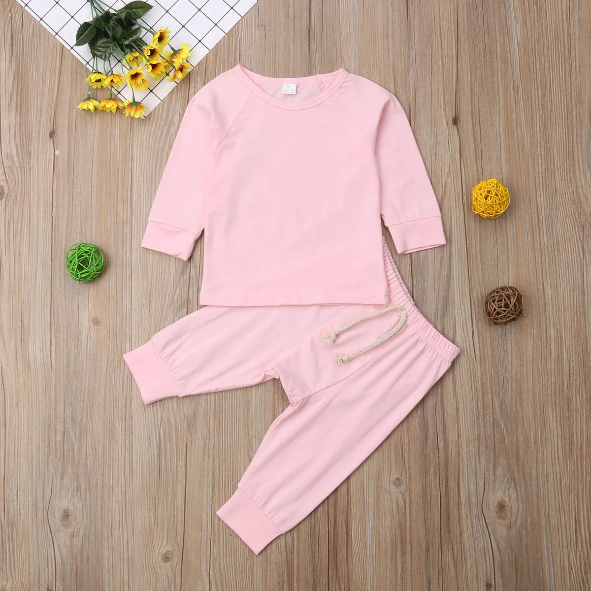 2018 New Autumn Winter Casual Infant Kids Baby Girls Boys Clothes 2PCS Solid Pullover Sweatshirt Tops+Pants 0-24M | Детская одежда и