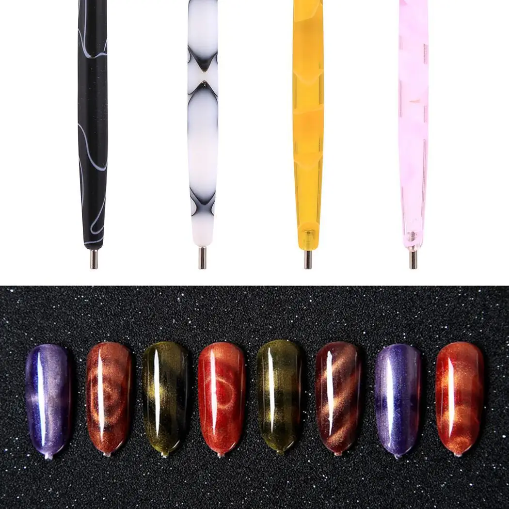 Для женщин Nail Art Pen кошачий глаз Магнитный белый желтый розовый черный Инструмент