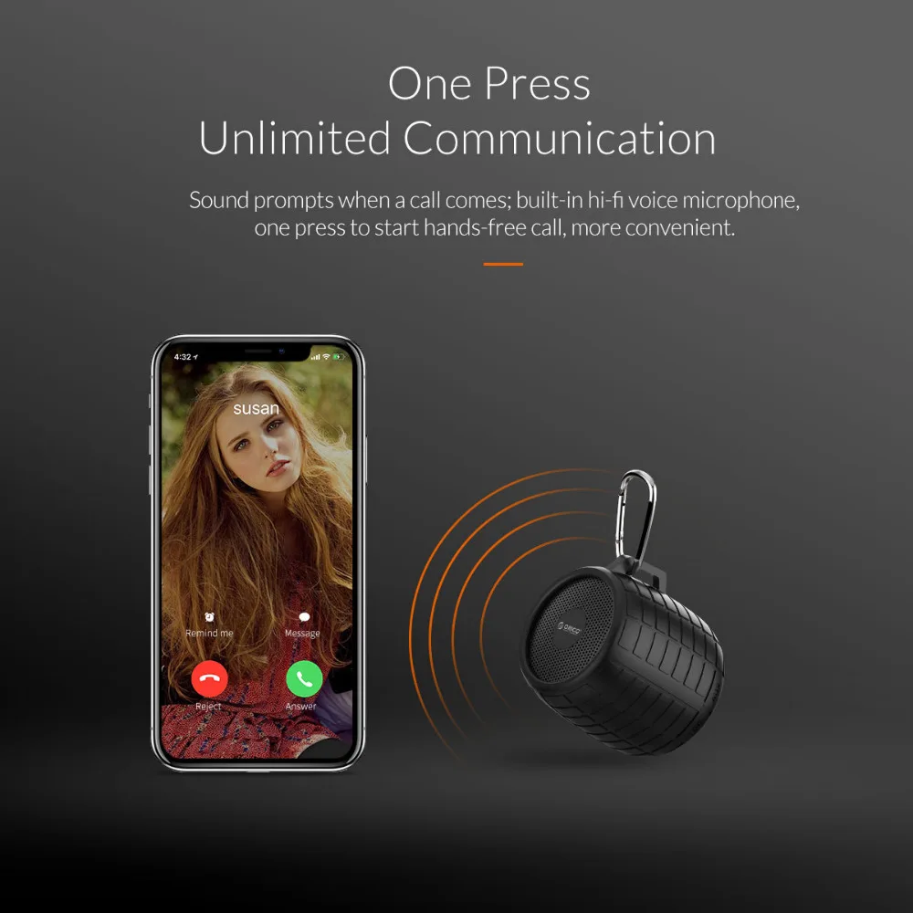 ORICO Открытый Bluetooth беспроводной портативный бас стерео динамик батарея Бумбокс