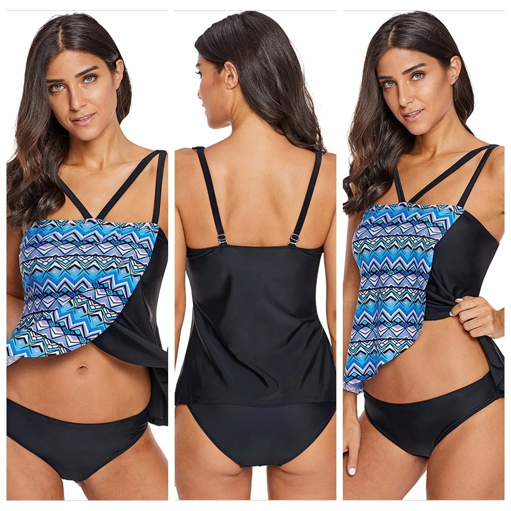 Женский раздельный купальный костюм XXL Bathers смешной из двух предметов с принтом