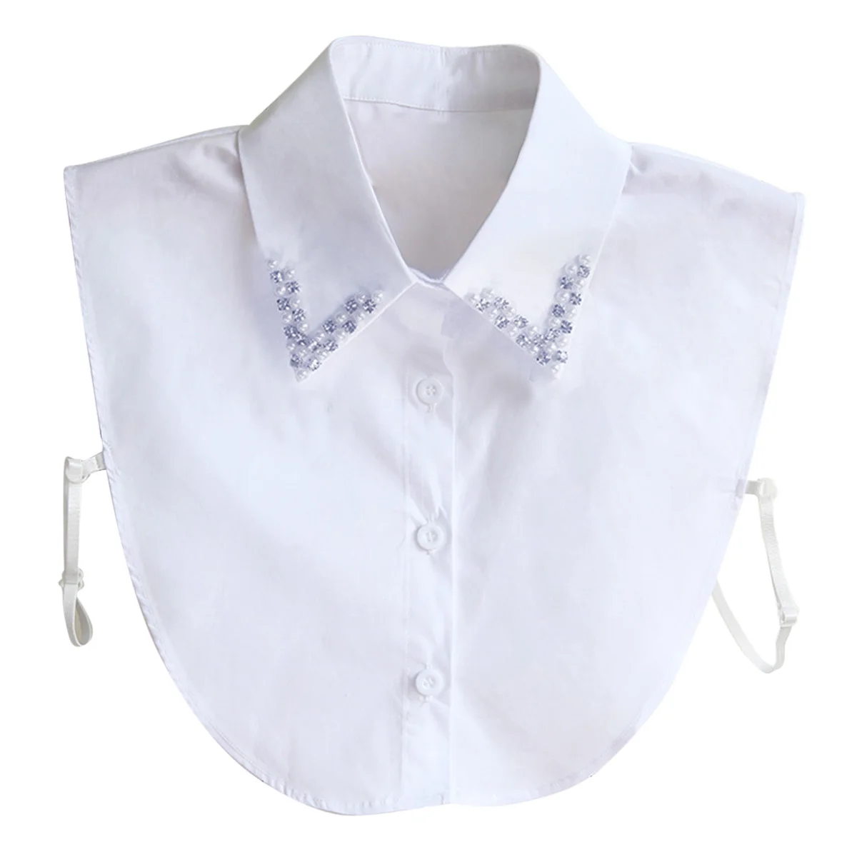 Women Korean Style Fashion Shirt Fake Collar Ladies Detachable Lapel Solid False Blouse Neckwear Clothes Accessories |