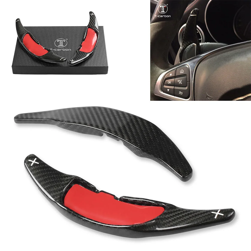 Карбоновое колесо переключения передач весло для Benz AMG A45 C63 E63 S65 CLA45 CLS63 GLC GLS63 |