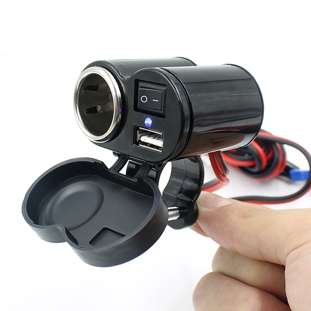 12 24V мотоцикл USB порт питания прикуривателя Зарядное устройство для мобильного