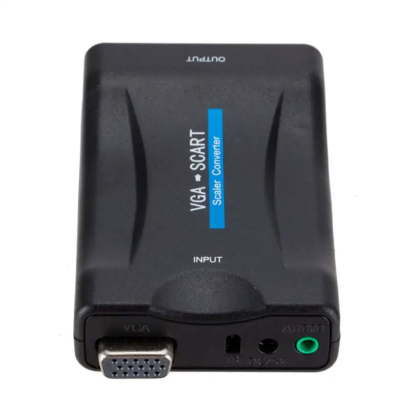 Vga к Scart видео аудио конвертер адаптер с дистанционным управлением Usb Dc кабель