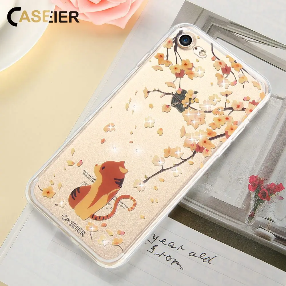 Чехол CASEIER Cat с рисунком для iPhone X 10 5 5S SE мягкий чехол из ТПУ 6 6S 7 8 Plus силиконовые