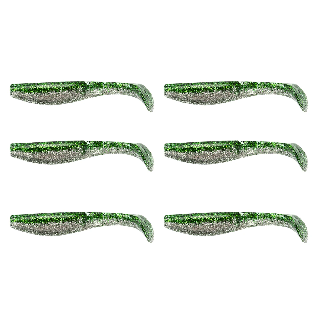 6 шт. Swimbaits Minnow/Shad Paddle Tail Worms мягкие рыболовные приманки для соленой воды и