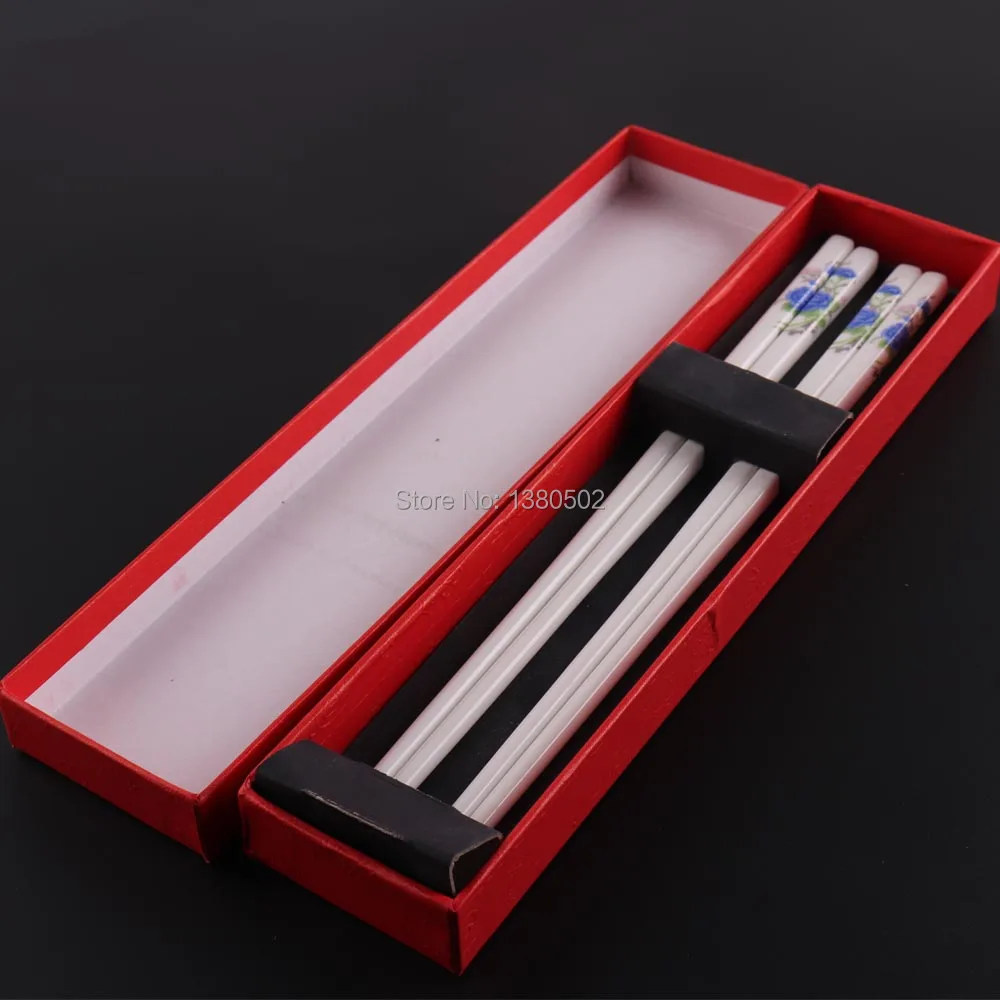 2Pairs/lot Chinese Style High Quality Ceramic Chopsticks Peony Flower Sushi Food Chop Sticks Gift for Friend | Дом и сад
