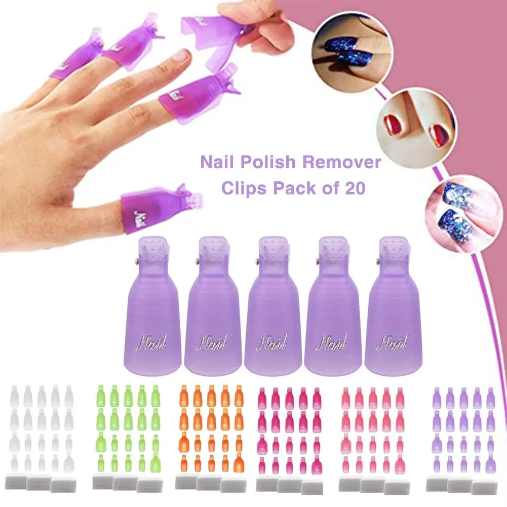 

10PCS Plastic Nail Art Soak Off Cap Clip UV Gel Polish Remover Wrap Tool Nail Art Tips for Fingers Purple 150pcs Wipe Cotton Pad