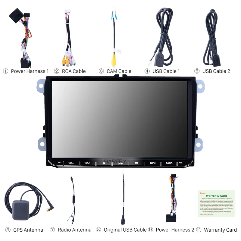 Автомобильный GPS навигатор Harfey 9 &quotHD стерео Android 8 1 для VW Volkswagen Golf Polo Tiguan Passa MK5 MK6 Jetta
