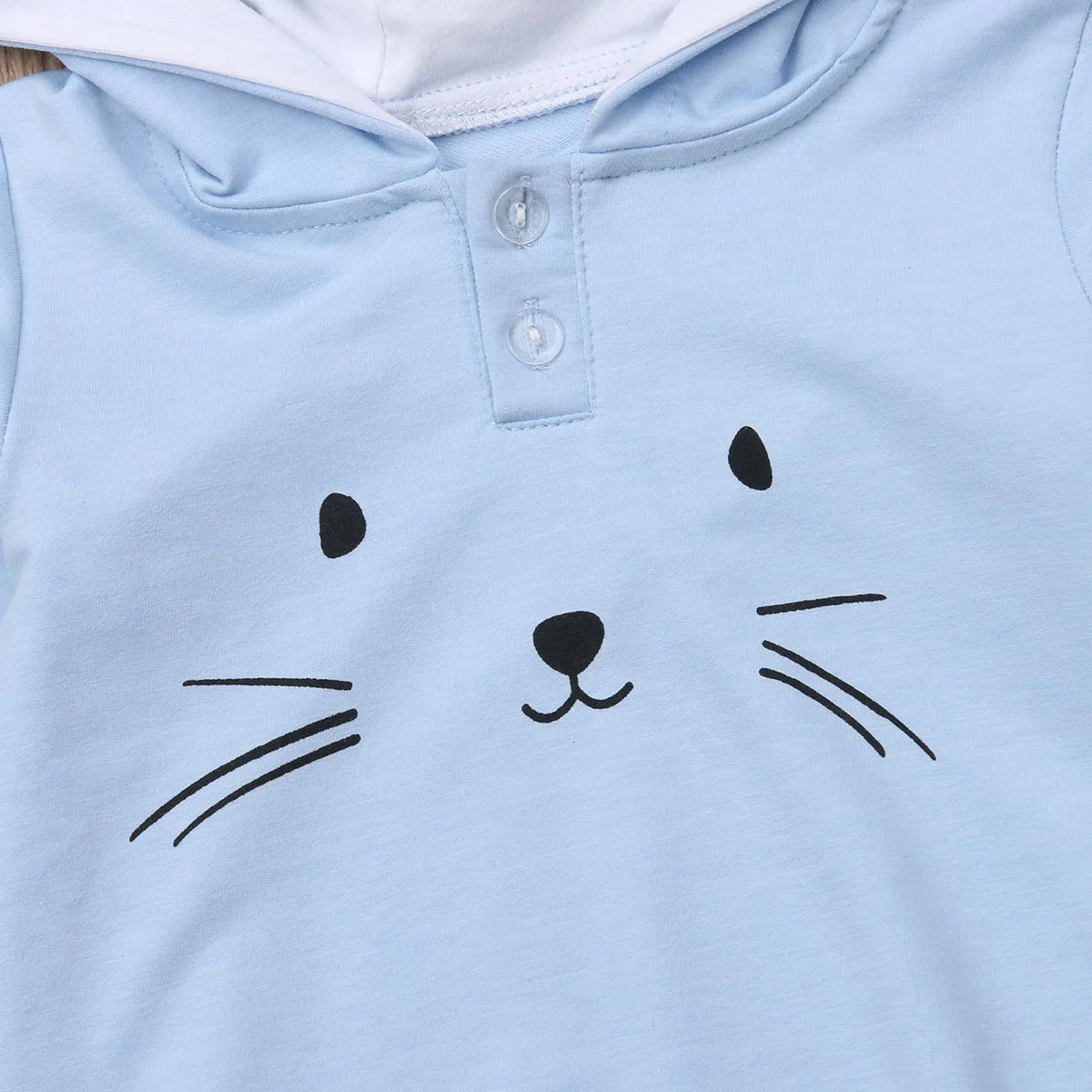 Для новорожденных с капюшоном длинным рукавом ползунки кролик одежда ушами