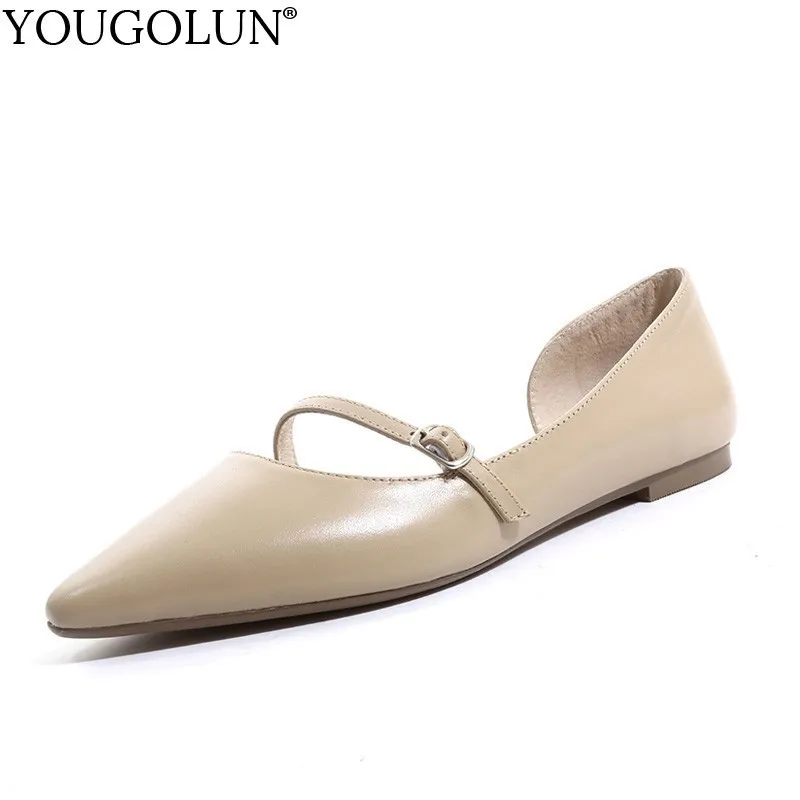 Женская обувь на плоской подошве из натуральной кожи Новинка лета 2019