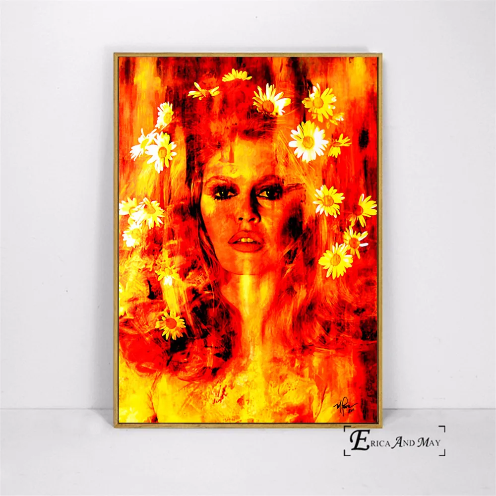 Brigitte Bardot уличная роспись Поп Арт холст живопись плакаты и принты для гостиной без